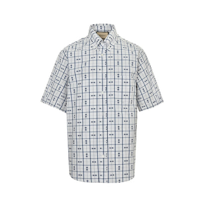 Gucci 24ss horsebit jacquard short-sleeved shirt