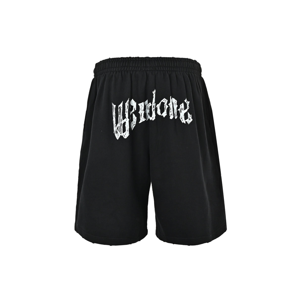 We11 Done gothic lettering printed loose shorts