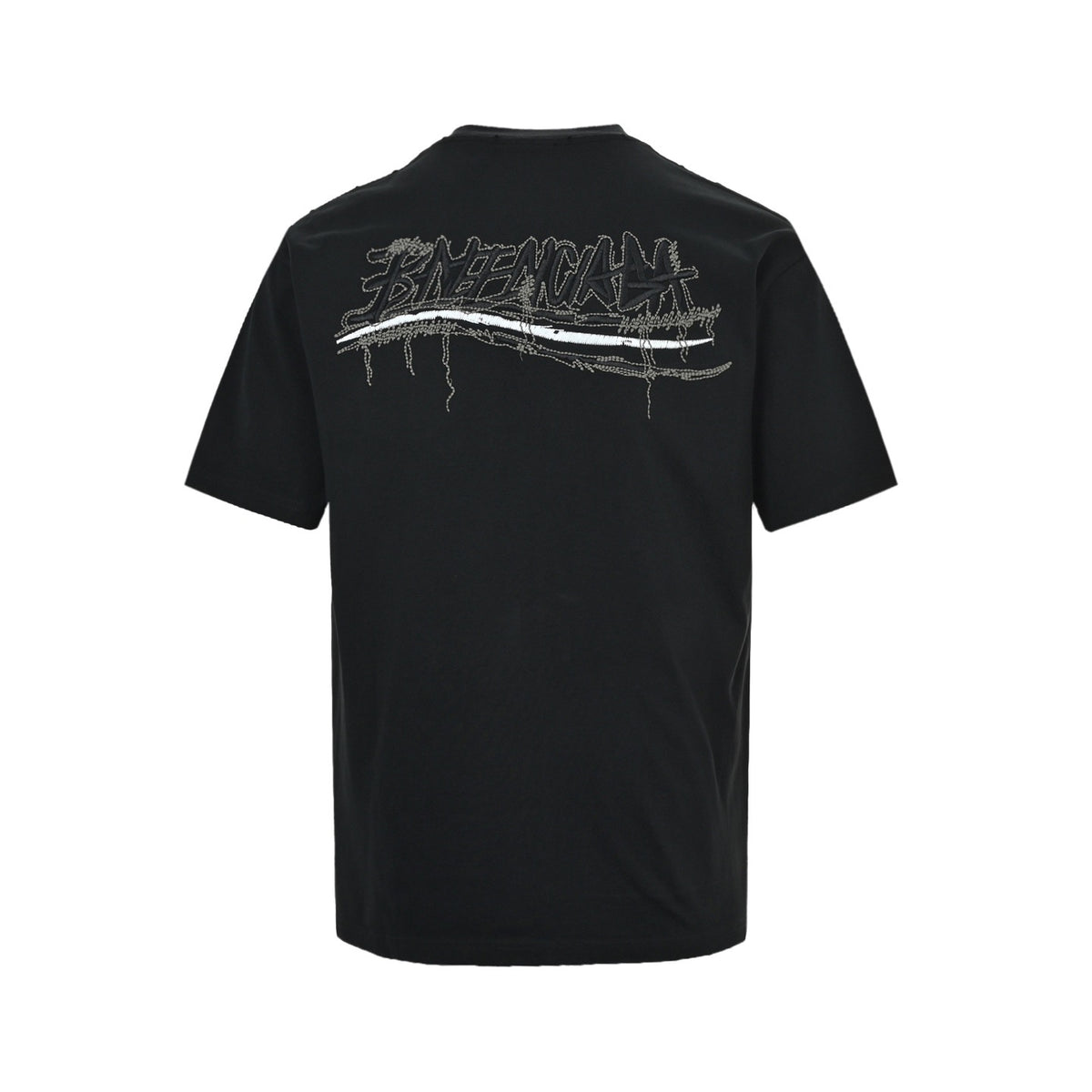 Balenciaga tassel patch Sanskrit letter embroidered short sleeves