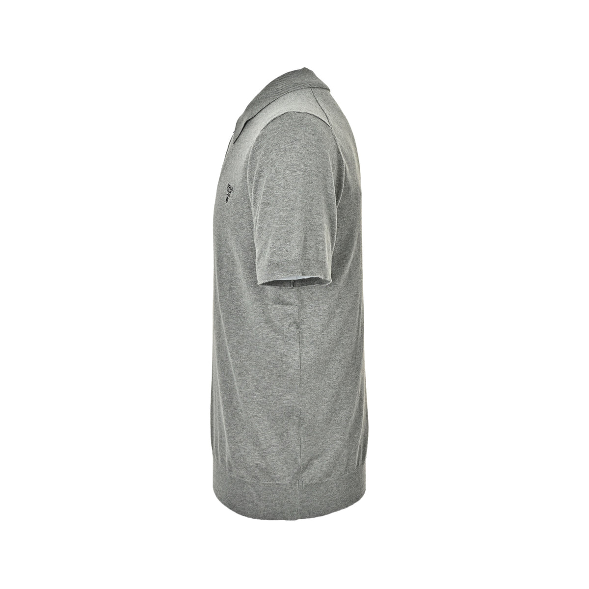 Prada Inverted triangle wool embroidered half-zip Polo short sleeves