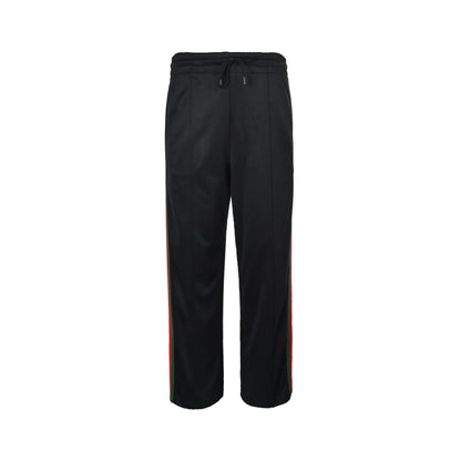 Gucci red and green web drawstring trousers