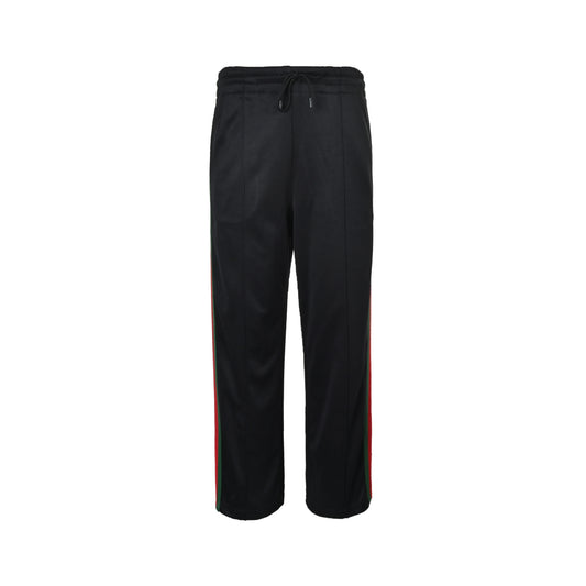 Gucci red and green web drawstring trousers
