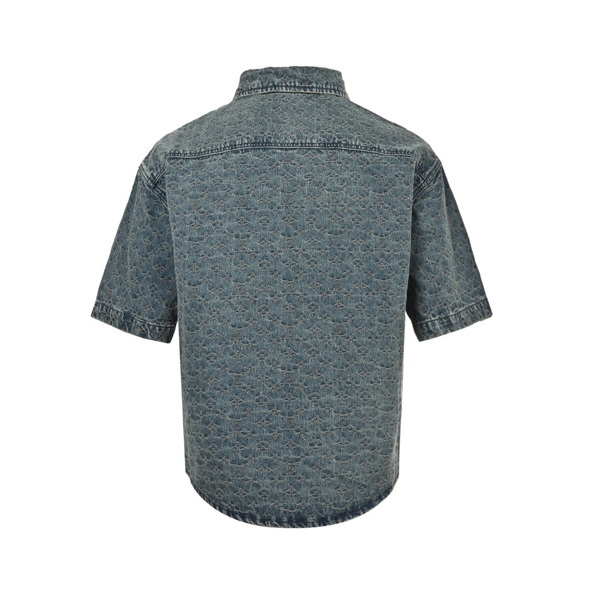 Louis Vuitton 25ss all-over old flower jacquard suit denim short-sleeved shirt