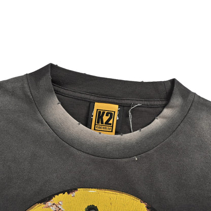 SAINT MICHAEL rusty smiley print short sleeves