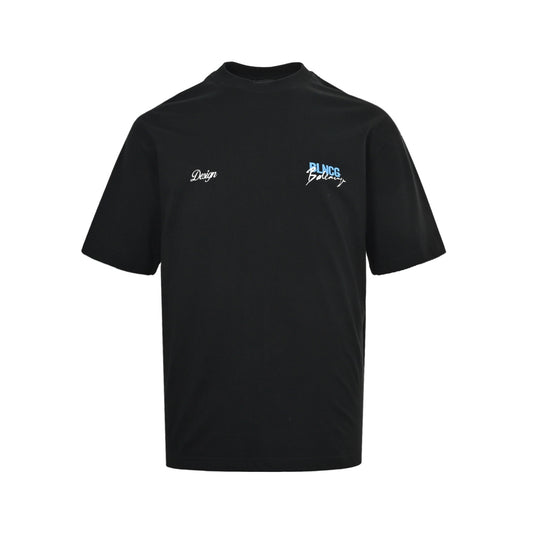 Balenciaga Design signature double ring printed short sleeves