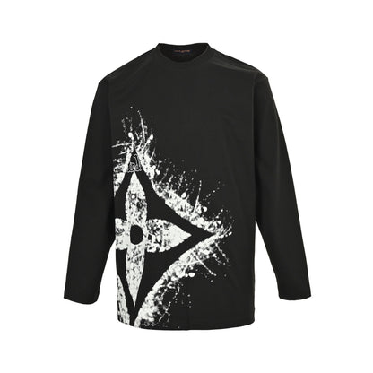 Louis Vuitton 25Fw hem four-leaf clover splash print long sleeves