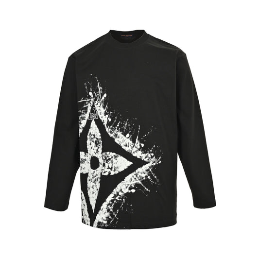 Louis Vuitton 25Fw hem four-leaf clover splash print long sleeves