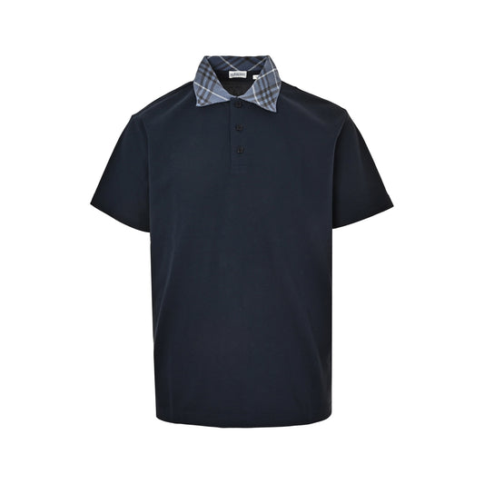 Burberry plaid stitching Polo short sleeves