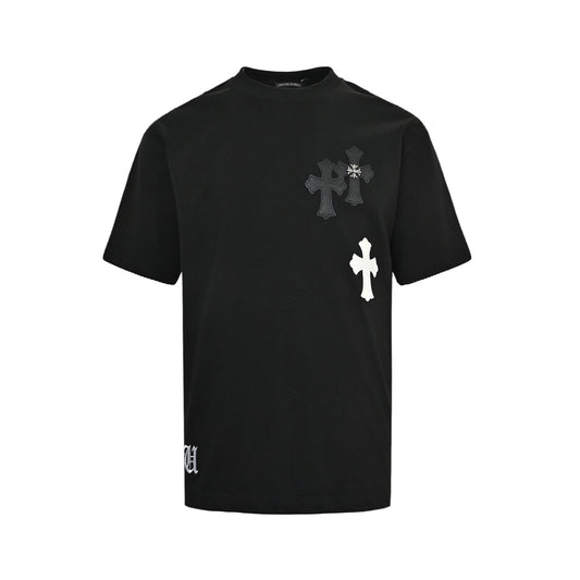 Chrome Hearts Leather Label Cross Hardware Short Sleeves