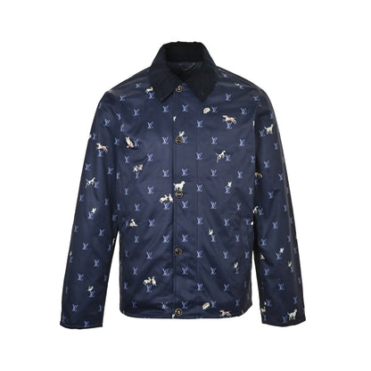 Louis Vuitton animal print corduroy lapel jacket