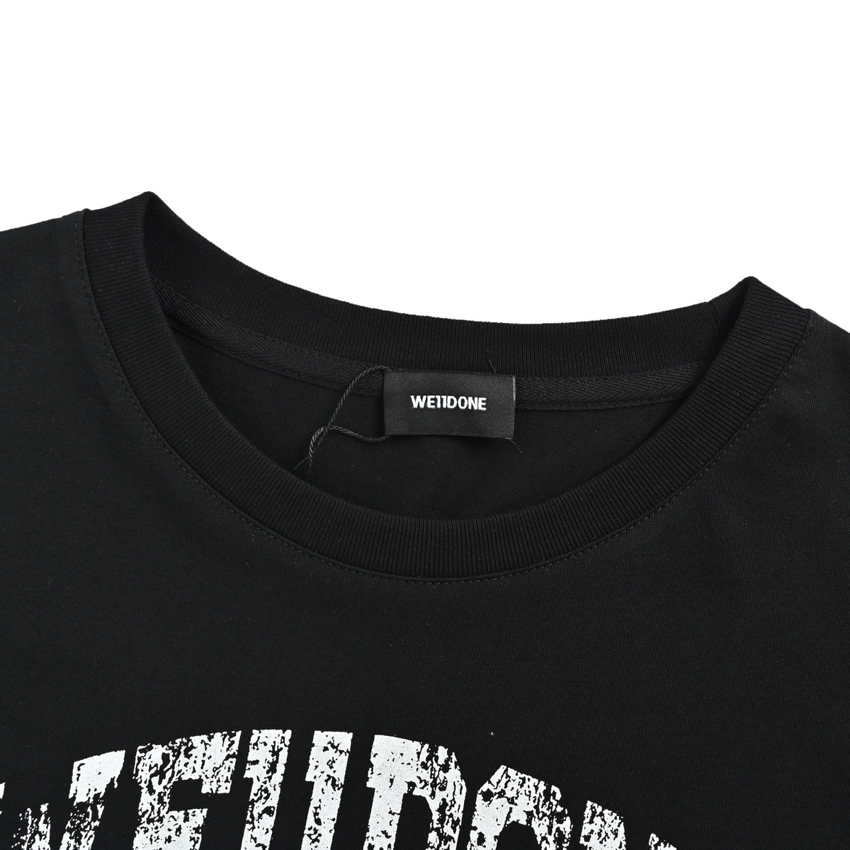 We11 Done W LOGO distressed letter short sleeves