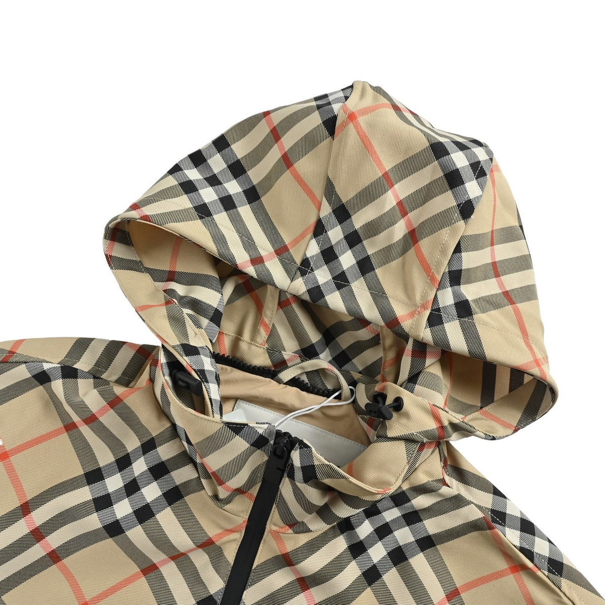 Burberry 25Fw plaid belted hooded jacket