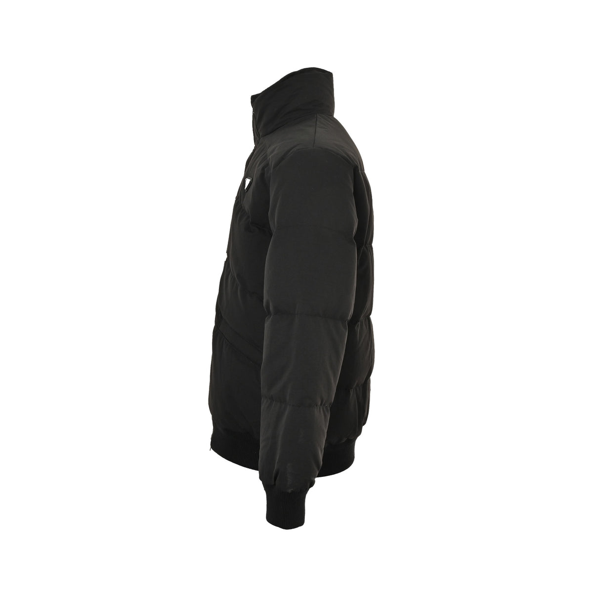 Prada 25Fw triangle mark stand collar quilted down jacket