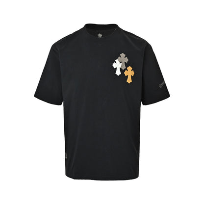 Chrome Hearts/Chrome Heart Metal Leather Label Short Sleeves