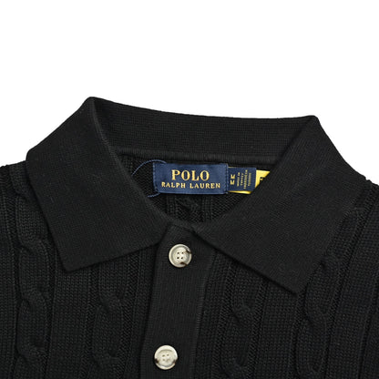 Ralph Lauren pony embroidered cable lapel sleeveless vest