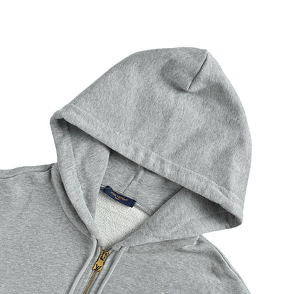 Louis Vuitton sketch embroidered zipper hooded sweatshirt jacket