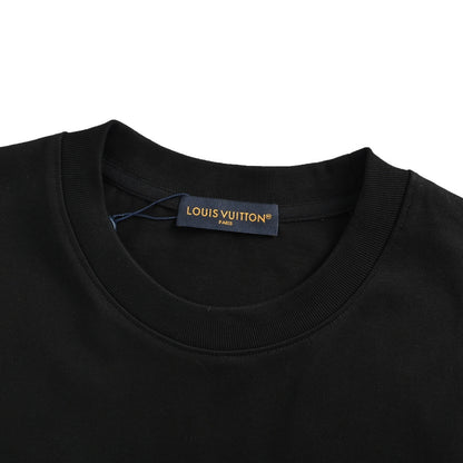 Louis Vuitton 25ss chest letter printed presbyopic leather short sleeves