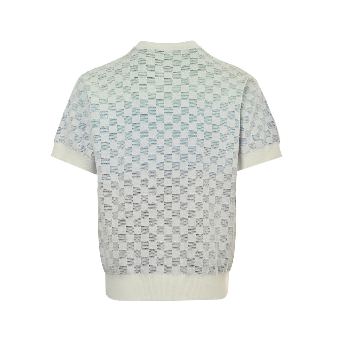 Louis Vuitton 25ss checkerboard gradient knitted short sleeves