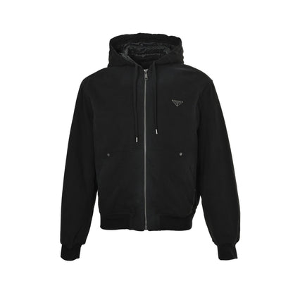 Prada 25Fw triangle logo hooded cotton jacket