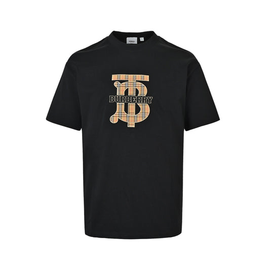 Burberry plaid TB letter patch embroidered short sleeves