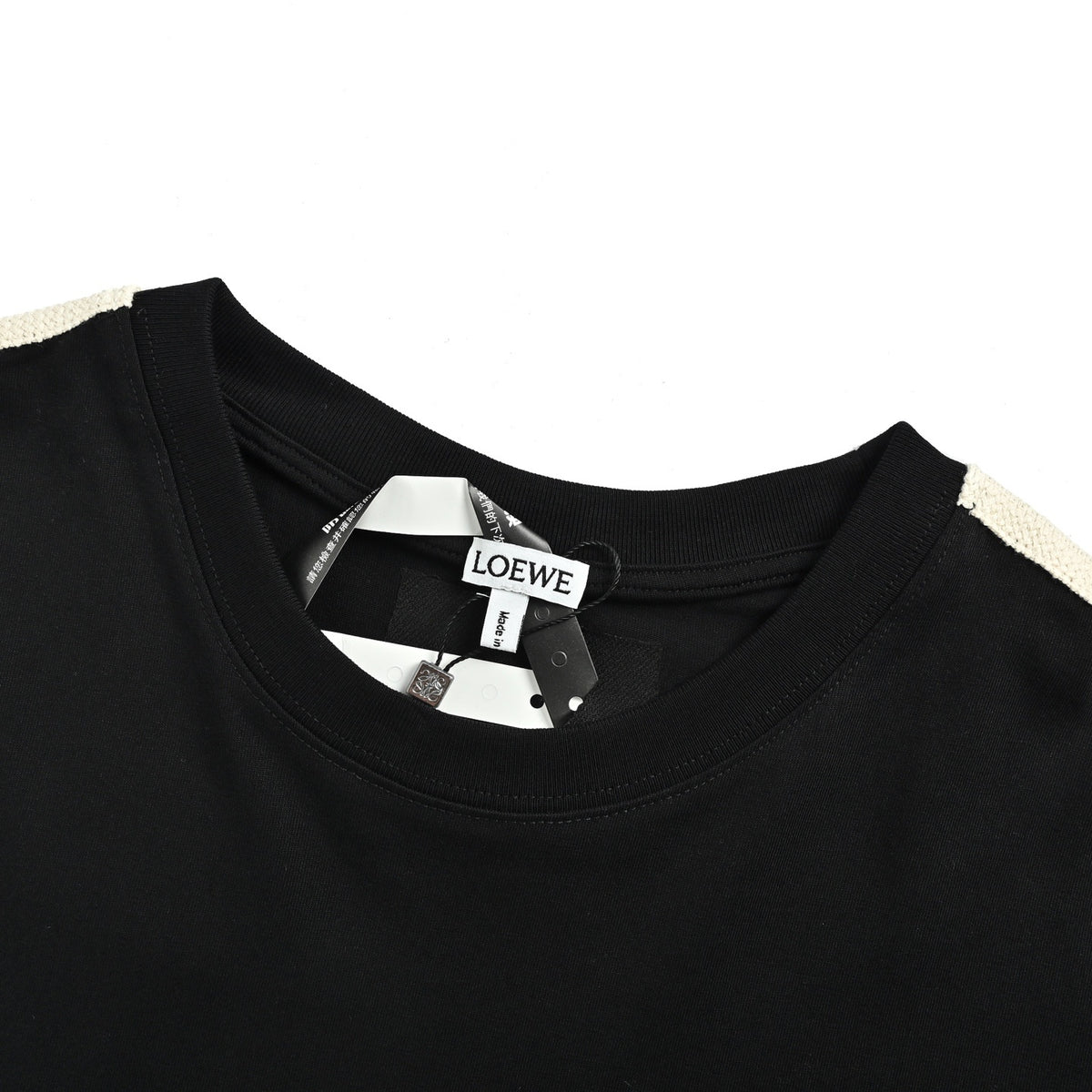 Loewe/Luo Yiwei color block braided webbing round neck