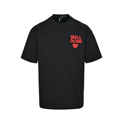We11 Done love letter patch embroidered short sleeves