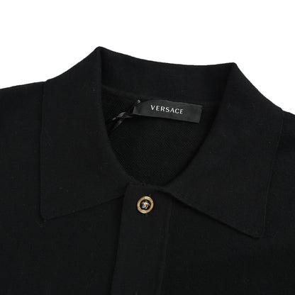 VERSACE gold button ribbed edge knitted cardigan
