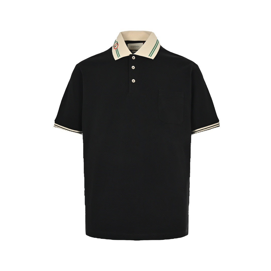 Gucci classic neckline double G embroidered Polo short sleeves