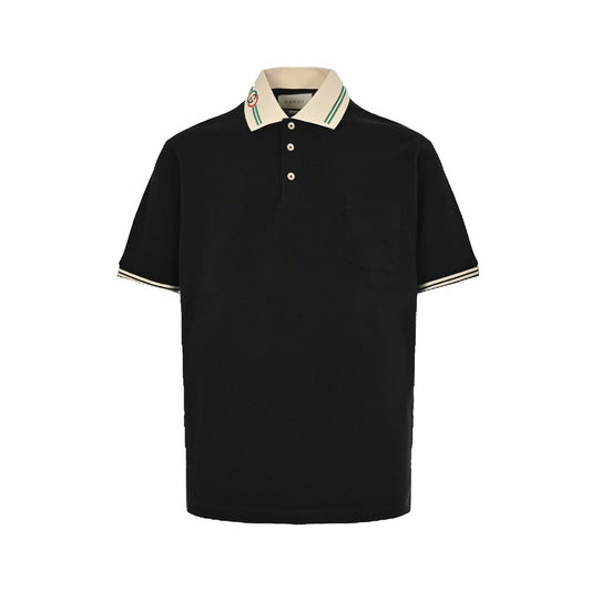 Gucci classic neckline double G embroidered Polo short sleeves