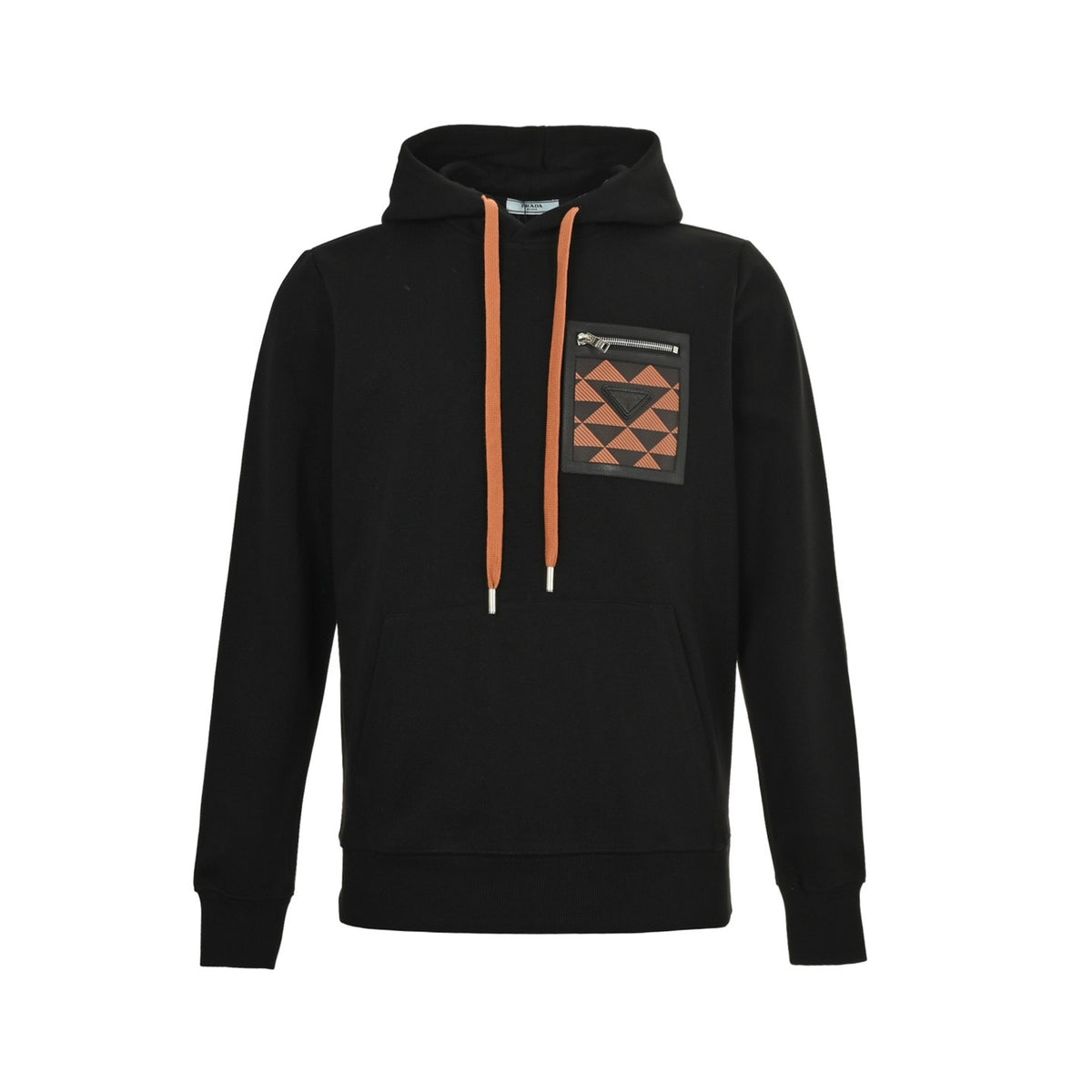 Prada 25Fw triangle logo zipper fake pocket hooded sweatshirt