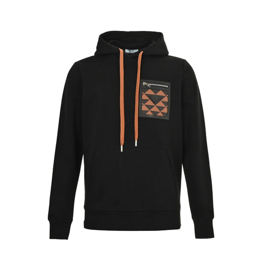 Prada 25Fw triangle logo zipper fake pocket hooded sweatshirt