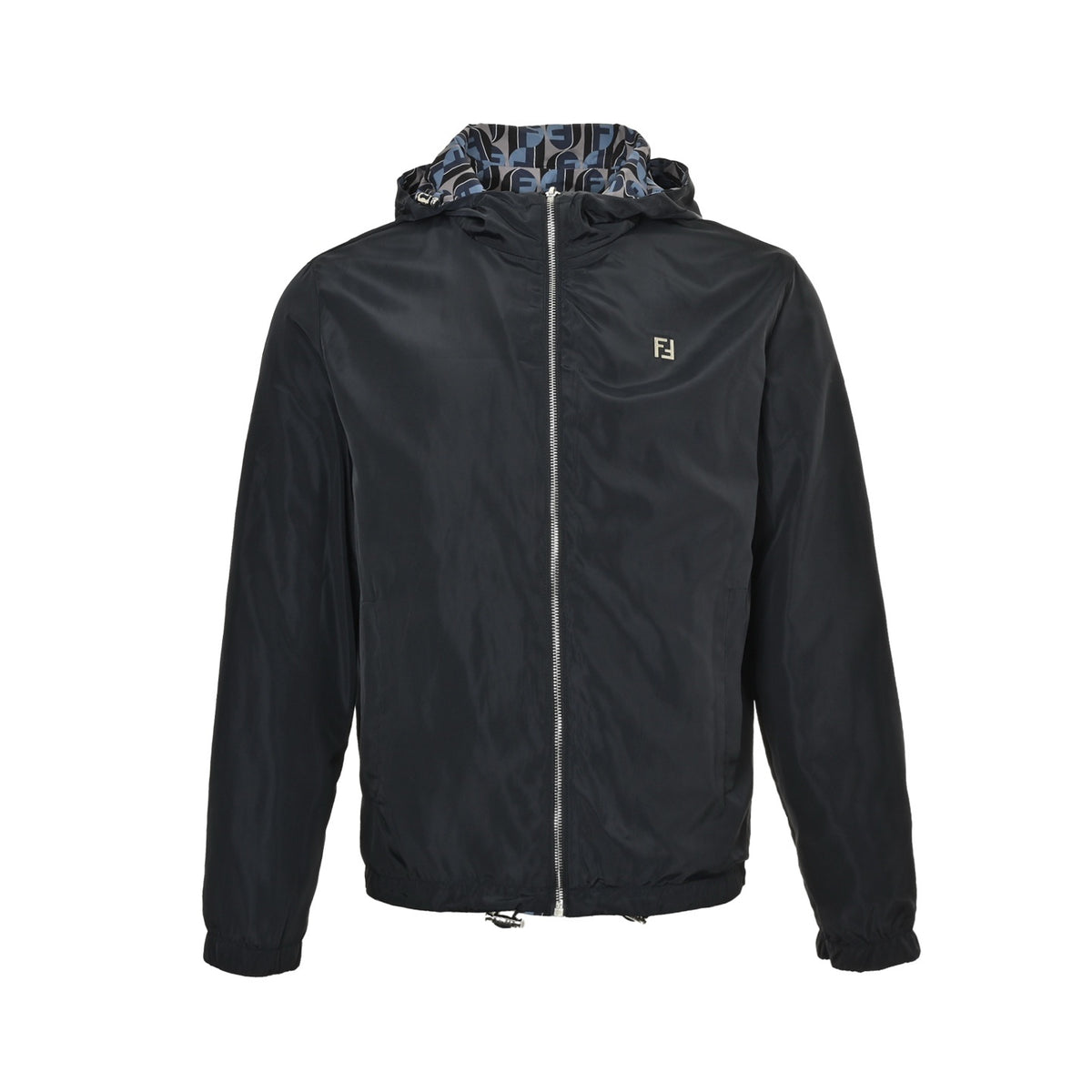 Fendi 25Fw full-print logo reversible hooded jacket