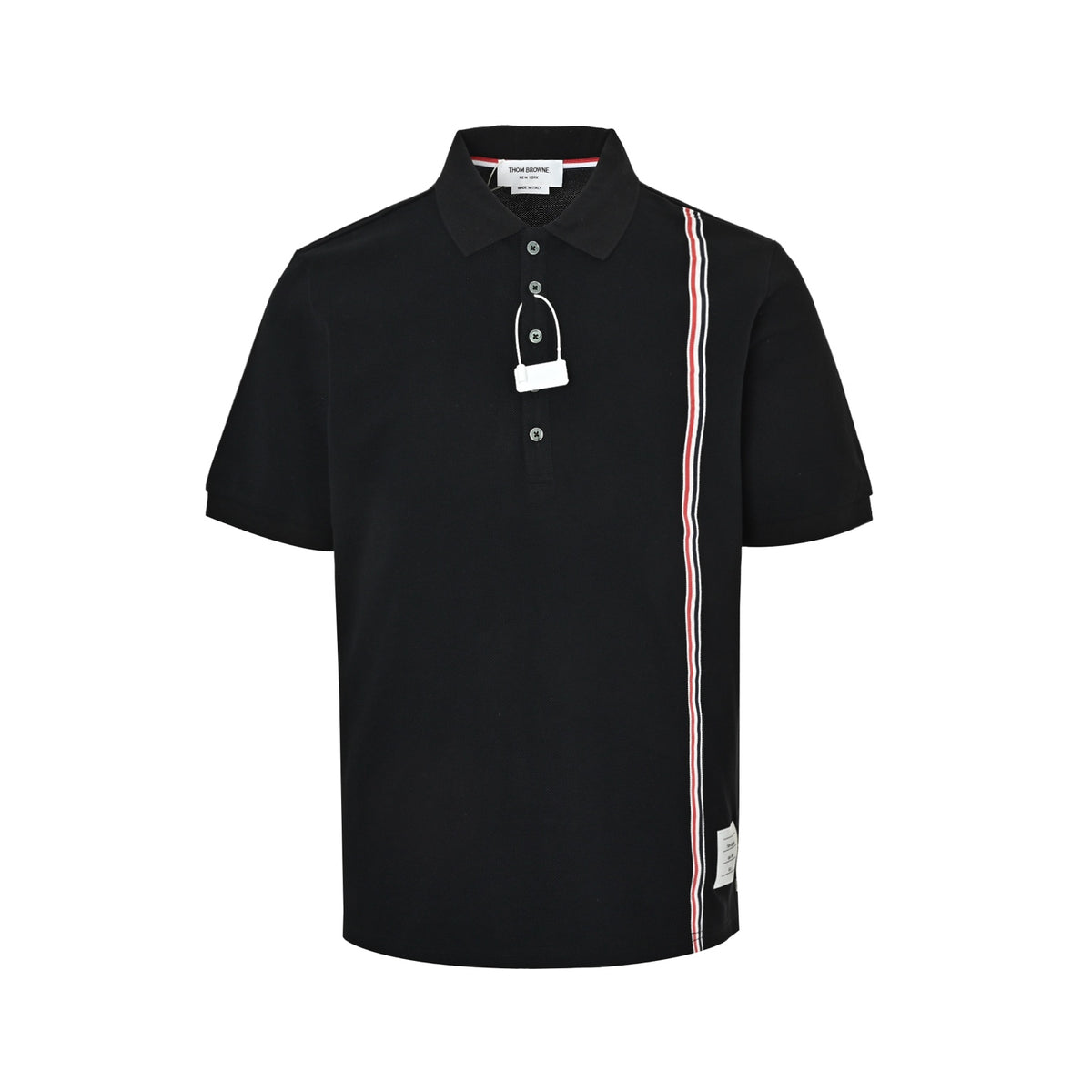 Thom Browne/Thom Brown vertical striped webbing Polo short sleeves