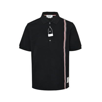 Thom Browne/Thom Brown vertical striped webbing Polo short sleeves