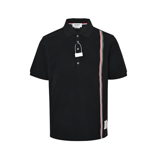 Thom Browne/Thom Brown vertical striped webbing Polo short sleeves