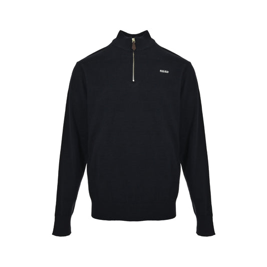 Miu Miu small print half-zip stand-up collar sweater