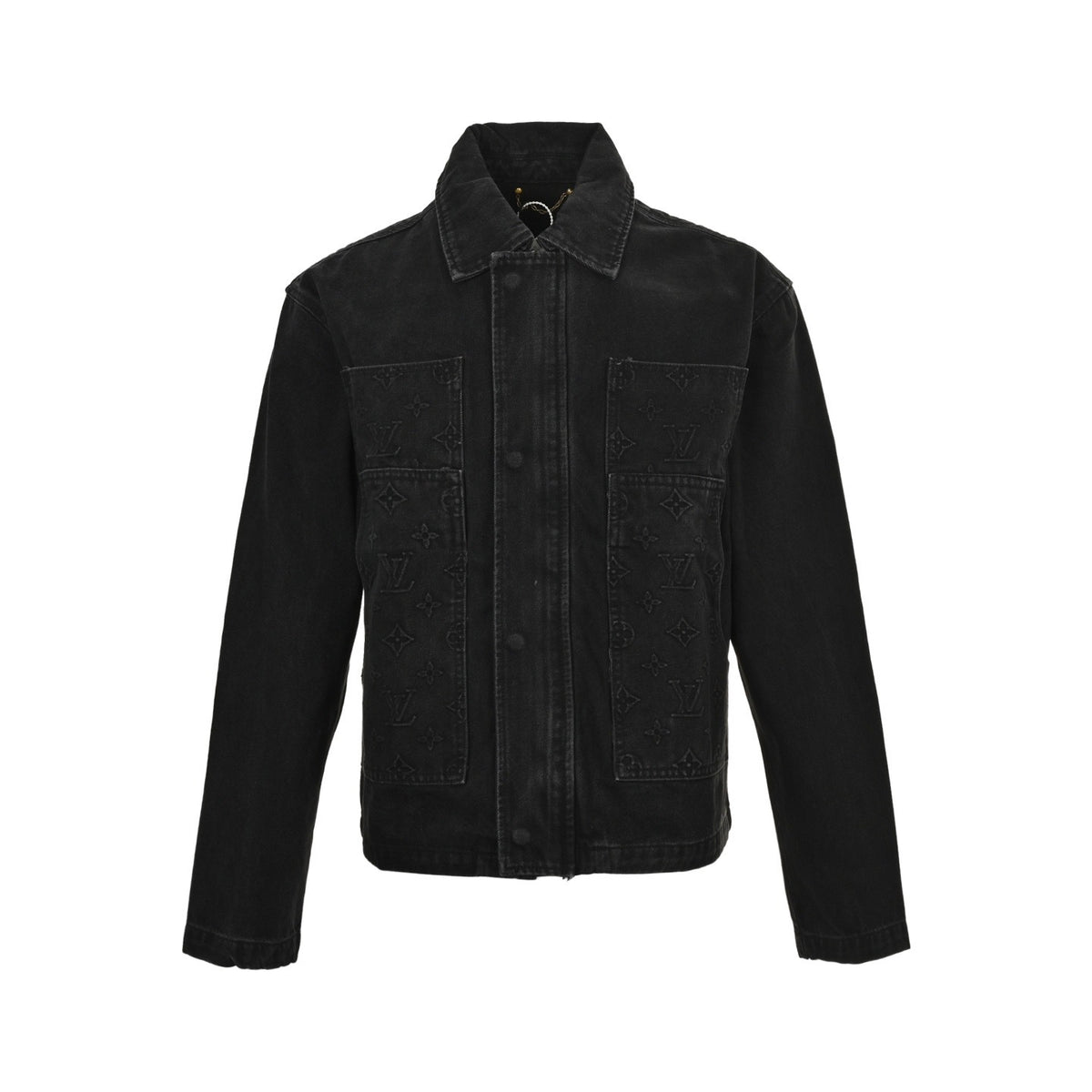 Louis Vuitton presbyopic embossed washed denim jacket