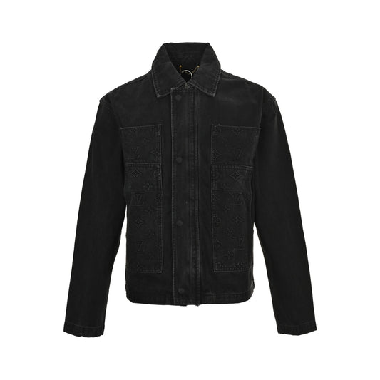 Louis Vuitton presbyopic embossed washed denim jacket