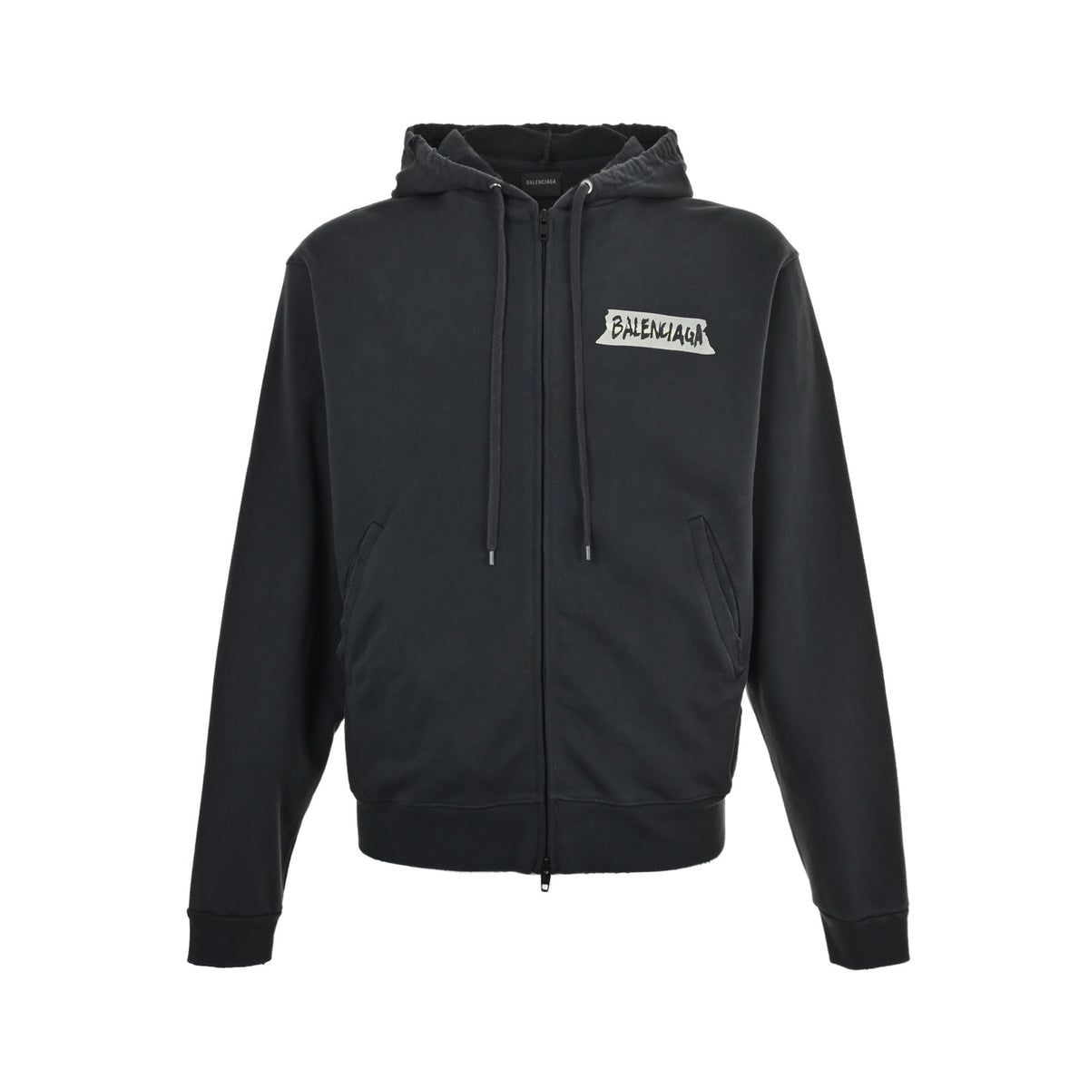 Balenciaga/Balanciaga glue printed zipper silhouette hooded jacket