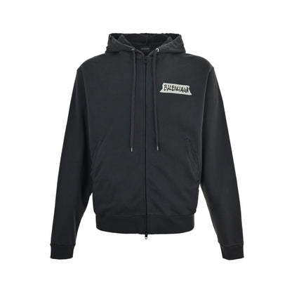 Balenciaga/Balanciaga glue printed zipper silhouette hooded jacket
