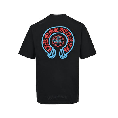 Chrome Hearts/Chrome Heart woven embroidered scroll short sleeves