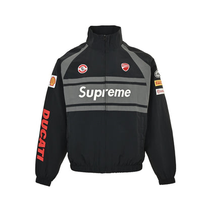 Supreme Ducati co-branded contrasting color motorcycle jacket