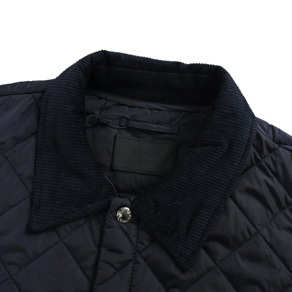 Prada corduroy collar triangle lapel padded jacket