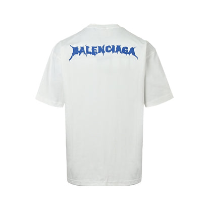 Balenciaga embroidered letter melting printed short sleeves