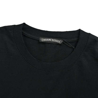 Chrome Hearts/Chrome Heart Horseshoe Cross burned patch patch hole short sleeves