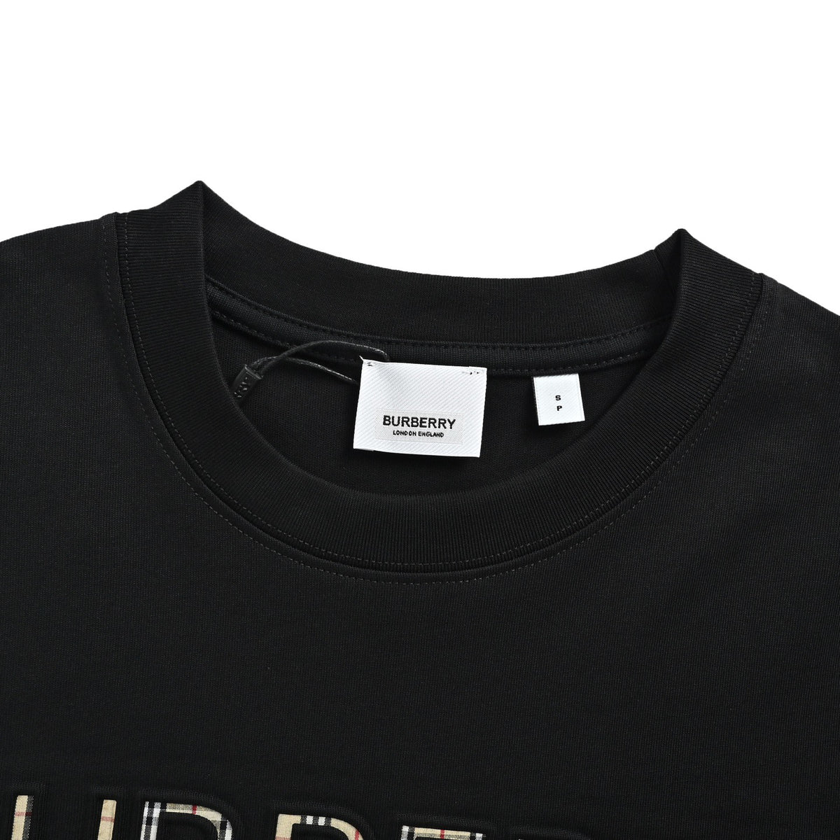 Burberry plaid embossed letter short sleeves