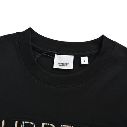 Burberry plaid embossed letter short sleeves