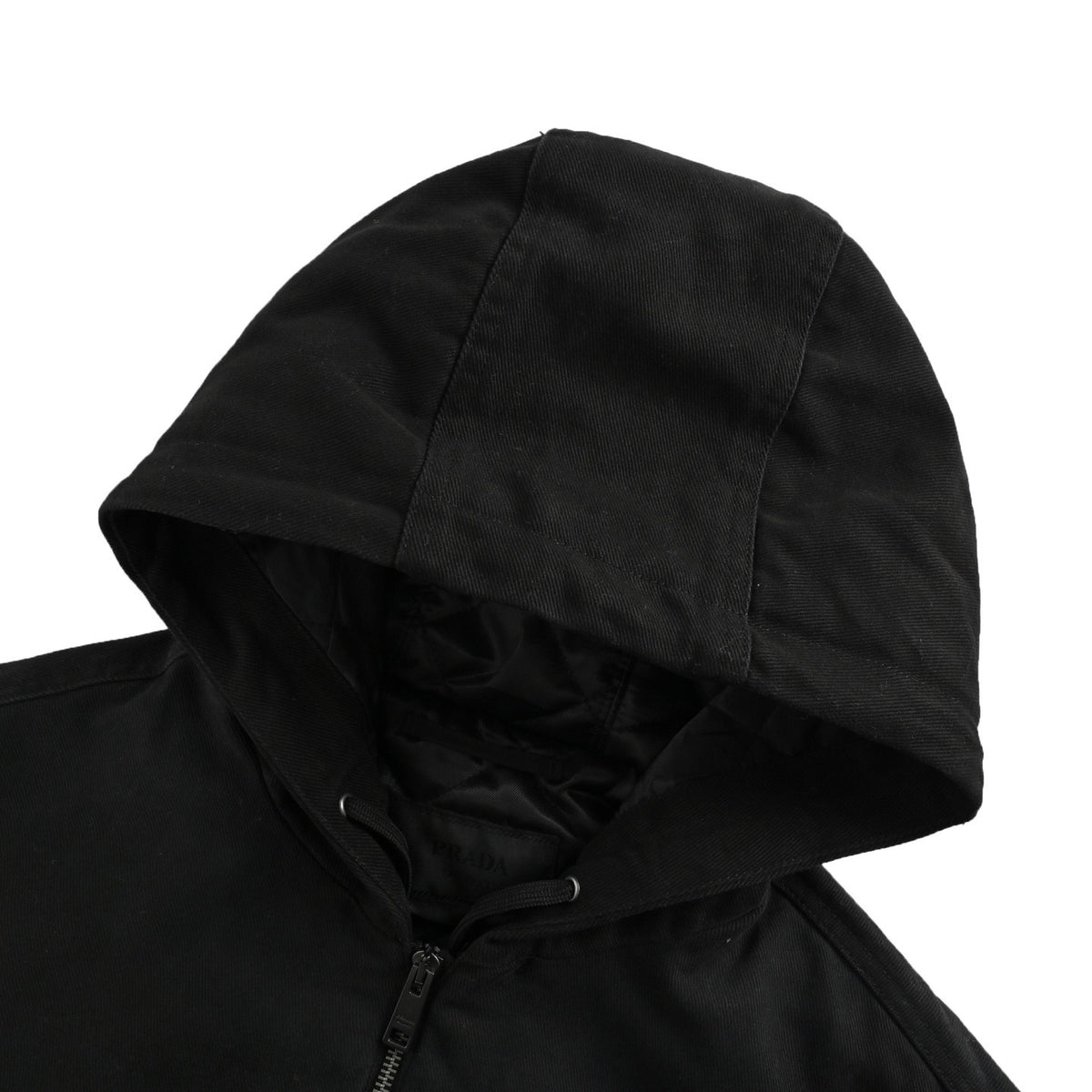 Prada 25Fw triangle logo hooded cotton jacket