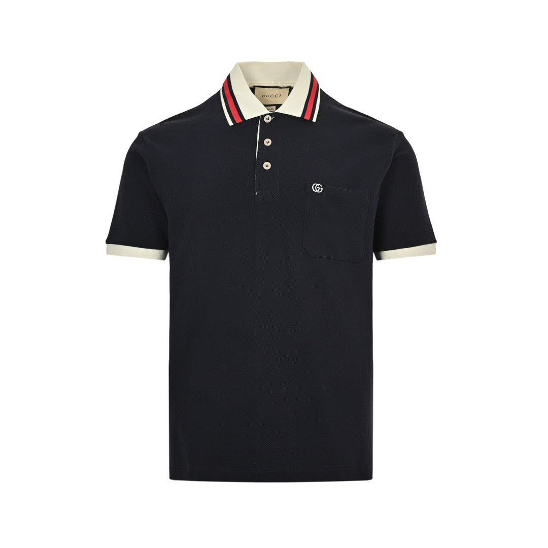 Gucci 24ss Double G embroidered Polo short sleeves on the chest
