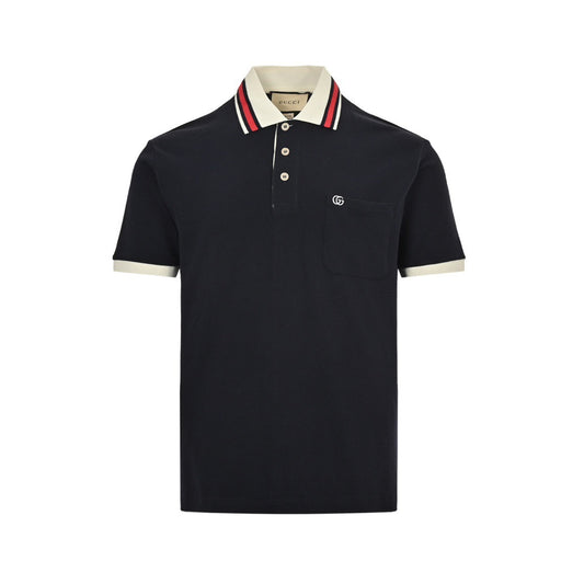 Gucci 24ss Double G embroidered Polo short sleeves on the chest